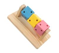 CLISPEED Jouet à Mâcher en Bois Naturel Multifonction pour Hamster Et Cochons D’Inde, Cube Ludique Taille Moyenne pour Cage, Accessoire Enrichissement Santé Dentaire Petits Rongeurs