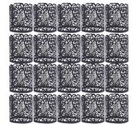 CLISPEED -jour en Papier Noir Décor Créatif et Élégant Lot de 20 pour Bougies LED Design Délicat et Style Moderne pour Mariage ou Fête