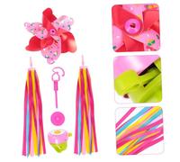 CLISPEED Kit Accessoires Garçon Fille Rubans à Franges Colorés Moulin à Vent Licorne et Sonnette Fleur Rose Décoration Guidon pour Trottinette et Tricycle Installation Facile