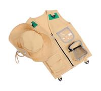 CLISPEED Kit Aventurier Garçon Fille avec Chapeau Ajustable et Gilet Respirant Tenue Résistante pour Exploration Plein Air Cadeau pour Garçons et Filles
