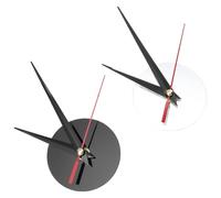 CLISPEED Kit de 2 Mécanismes D'horloge Silencieux DIY Aiguilles Rondes, Mouvements de Remplacement pour Horloge Murale, Couleur Noir et Blanc, pour Réparation et Montage Facile,