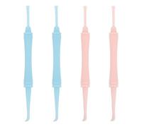 CLISPEED Kit de 4 -oreilles à Double Tête en Ps Cuillère Spirale et Cuillère de Massage, Poignée Ergonomique Légère pour Nettoyage des Oreilles Couleur Aléatoire