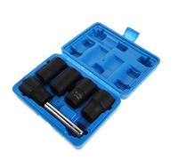 CLISPEED Kit Extracteur D’Écrous Antivol 6 Pièces Douilles 17/19/21/22/24 MM en Acier Robuste Outil D’Extraction de Boulons et Vis Endommagés pour Atelier Automobile et Réparation Pneus