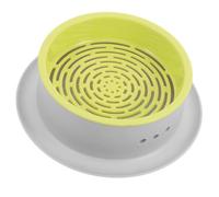 CLISPEED Kit Hydroponique à Chat Blanc en Abs, Jardinière Ronde à Double Couche Plateau à Grille, pour Usage Intérieur