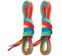 CLISPEED Lacets Cirés pour Patins de Hockey en Polyester, 1 Paire, Résistants à l'eau, Réparables par Flamme, Lacets Plats Multicolores pour Chaussures de Sport