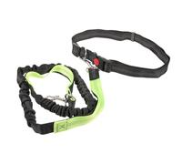 CLISPEED Laisse Mains Dégagées Multifonctionnelle pour Chien Petit et Moyen en Polyester avec Ceinture Réglable 65-120cm et Corde Rétractable 125-180cm pour Randonnée et Jogging