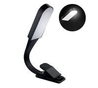 CLISPEED Lampe de Lecture à Pince LED Tactile Dimmable Modes Luminosité USB Rechargeable avec Col Flexible pour Bureau et Lecture Au Lit Noir