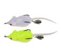 CLISPEED Leurre Souris Texan Double Hameçon 5,5 CM 10,5 G Vert en Plastique Lot de 2 pour Pêche Carnassier en Extérieur