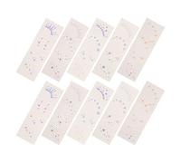 CLISPEED Lot de 10 Autocollants de Maquillage Visage Étanches Paillettes Holographiques Métalliques, Tatouages Temporaires Visage Brillants pour Festivals, Fêtes et Maquillage
