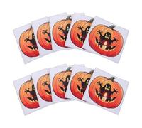 CLISPEED Lot de 10 Autocollants Muraux D’Halloween Citrouilles Fantômes et Magiciennes Colorés Décoration Festive pour Fenêtres Murs et Voiture Autocollants Amovibles pour Fête