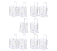 CLISPEED Lot de 10 Mini-Valises Présents Blanches en Plastique Roulettes Boîtes à Dragées pour Mariage et Anniversaire Contenants Compacts pour Bonbons Bijoux et Petits Objets de Voyage