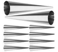 CLISPEED Lot de 10 Moules à Cornet en Acier Inoxydable Réutilisables et Résistants la Rouille pour Pâtisserie Conique, pour Croissants et Crème Pâtissière