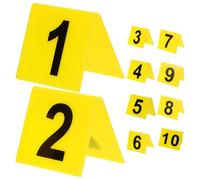 CLISPEED Lot de 10 Numéros de Table en Acrylique Jaune 55X63 CM Double Face Marqueurs Réutilisables pour Restaurant et Scène de Crime Panneau Multifonction Compact pour Événements
