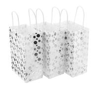 CLISPEED Lot De 10 Paquet En Papier Kraft, Pochette De Rangement Pour Souvenirs, Dimensions 15x8x20,5 Cm, Motif à Pois Finition Argentée, Paquet Léger Et Pratique Pour Présents Et Fêtes