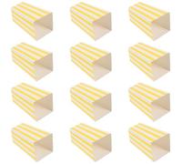 CLISPEED Lot de 12 Boîtes à Popcorn en Papier Jaune Rayé, Légères et Résistantes la Déchirure, pour Soirées Cinéma, Fêtes et Emballage de Friandises comme Pop-corn, Chips ou Bâtonnets