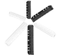 CLISPEED Lot de 12 Marque-Pages Règle Multifonction en Polypropylène, Format A5 A6 A7, Couleurs Noir et Transparent, Accessoire de Planification Pratique pour Lecteur et Agenda,