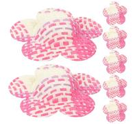 CLISPEED Lot de 16 Mini Chapeaux de Poupées Artisanales Tressés 5 CM Tissu Bicolore Décoration Miniature pour Maison et Bureau Accessoires DIY Créatifs