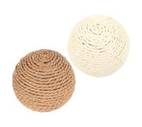 CLISPEED Lot de 2 à Griffer en Sisal Naturel pour Chatons Jouets Interactifs D’Intérieur Balle Résistante à la Mastication Couleurs Naturel et Beige pour Stimuler Le Jeu et L’Exercice