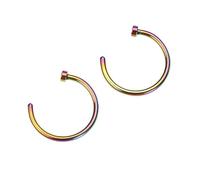 CLISPEED Lot De 2 Anneaux De Nez En Acier Titane Anneaux De Nez En Titane Cerceau En Anneau De Nez En Boucle D'Oreille De Piercing En Anneau De Nez Rose