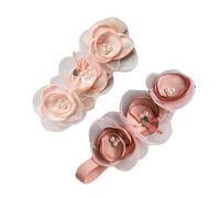 CLISPEED Lot de 2 Bandeaux Floraux pour Bébé Fille Perles Artificielles Accessoires de Coiffure pour -Nés Taille Unique Couleurs Aléatoires pour Séances Photo et Couleur Aléatoire