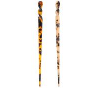 CLISPEED Lot de 2 Bâtonnets à Cheveux Vintage Motif Léopard Accessoires pour Chignon Compatibles Cheveux Mi-Longs à Épais Finition Résistante Tenue Style Rétro Élégant