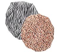CLISPEED Lot de 2 Bonnets de Extensibles en Satin Double Couche Imperméables pour Cheveux Adultes, Réutilisables, Confortables pour Lavage et Maquillage