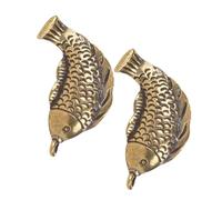 CLISPEED Lot de 2 Breloques en Laiton de Poisson Carpe Vintage Pendentifs Décoratifs pour Fabrication de Porte-Clés et Bijoux Charme Chinois Symbolique Accessoires Artisanaux Adaptés à
