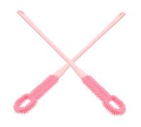CLISPEED Lot de 2 Brosses de Nettoyage des Orteils à Poils Doux Brosse à Long Manche en Silicone Souple Couleur Rose pour Soin et Exfoliation des Pieds Nettoyage Profond des Espaces