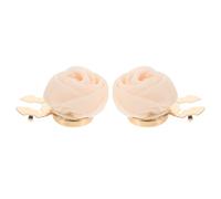 CLISPEED Lot de 2 Couvre-Boutons Fleur Rose en Tissu 3D pour Boutons de Manchette Accessoires Décoratifs pour Chemises Habillées Femme pour Événements Professionnels et Tenues Formelles