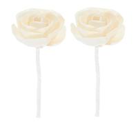 CLISPEED Lot De 2 Diffuseurs De Fleurs : Diffuseur De Parfum À Mèche pour Spa, Huiles Essentielles, Bâtonnets De Fleurs avec Mèche en Coton, pour La Maison Et Le Bureau, Beige