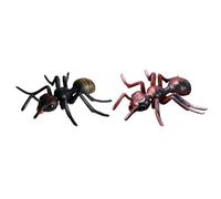 CLISPEED Lot de 2 Figurines de Fourmis Réalistes Noir et Rouge en Plastique, Éducatif pour Garçon et Filles, Modèle Animal Simulé pour Apprentissage et Décoration Halloween, Présent Garçon