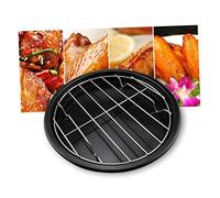 CLISPEED Lot De 2 Grilles De Barbecue en Acier Inoxydable Support Circulaire Plaque De Cuisson À Viande Grille Ronde Poignée Outils De Barbecue Grilles De Cuisson Simples Petites