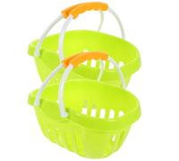 CLISPEED Lot de 2 Jouets Éducatifs Panier Simulé Vert en Plastique, Mini Chariot de Supermarché pour Garçon et Filles, Jeu D’Imitation et Développement Motricité Fine, pour Jeu Semblant