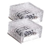 CLISPEED Lot de 2 Lampes Solaires Décoratives de Cube Lumineux pour Jardin, Éclairage Paysager Extérieur Blanc Froid, Petites Dimensions, Étanches, pour Terrasse, Allée et Cour, Éclairage