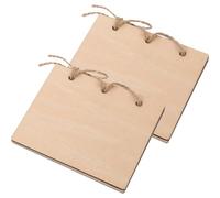 CLISPEED Lot de 2 Livres de Vœux en Bois pour Mariage Livrets Vierges Lui Format 20X15 CM Style Rustique Accessoire Photo et Souvenir de Mariage Cartes de Serment Personnalisables