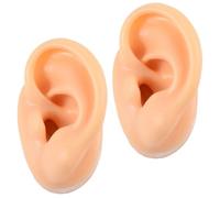 CLISPEED Lot de 2 Modèles d'Oreille Artificielle en Silicone Réaliste Oreille Gauche Taille Moyenne pour Entraînement au Piercing Plateforme d'Affichage pour Boucles d'Oreilles Usage