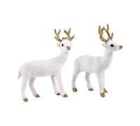 CLISPEED Lot De 2 Ornements Cerf Sika en Peluche 16 Cm, Décoration De Bureau Et Maison, Animaux Artificiels Doux en Polyéthylène, Présentoir Décoratif pour Salon Et Chambre
