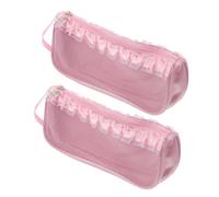 CLISPEED Lot de 2 Paquet de Rangement pour Pantoufles de Ballet Roses avec Fermeture Éclair Paquet en Filet Imperméables Petits Formats pour Accessoires de Danse pour Filles et Femmes