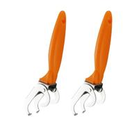 CLISPEED Lot de 2 Pinces à Aliments Anti-brûlure en Acier Inoxydable, Pinces à Vaisselle Orange pour Bols et Assiettes, Outil Cuisine Résistant la Chaleur, Support Pratique pour Cuisson