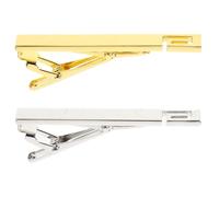 CLISPEED Lot de 2 Pinces à Cravate pour Homme en Métal Doré et Argenté Accessoires Élégants pour Costume et Chemise Maintien pour Mariage Bureau et Événements Formels