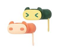 CLISPEED Lot de 2 Porte-balais Muraux en Plastique Vert et Orange, sans Perçage, Organisateur de Buanderie Pratique pour Balais et Serpillières, Clips Antidérapants Cuisine et Garage,