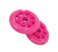 CLISPEED Lot de 2 Roues Stabilisatrices Lumineuses et Silencieuses en PU Roulements, Accessoires Vélo Garçon et Filles, Roues D'entraînement Rose pour Apprentissage Vélo Garçon Fille