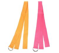 CLISPEED Lot de 2 Sangles D’Étirement Yoga Non Élastiques 18 M en Tissu Tissé Haute Densité Orange et Rose pour Pilates Fitness Exercices de Stretching et Thérapie