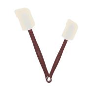 CLISPEED Lot de 2 Spatules en Silicone Rouge et Blanc, Racloir à Confiture et Spatule pour Crème, Résistantes à Haute Température, Taille Petite 29 Cm et Moyenne 35 Cm, Ustensiles Cuisine