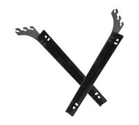 CLISPEED Lot de 2 Supports D'étagère en Fer Noir 1,6 Mm, 25 Cm, pour Étagères à Rails Réglables, Capacité de Charge Élevée, Adaptés aux Entrepôts, Supermarchés et Rayonnages Industriels