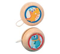 CLISPEED Lot de 2 Yoyos en Bois Traditionnels pour Garçon et Filles Jouets Éducatifs de Coordination des Doigts Modèles Dinosaures et Crocodiles Taille Portable pour Jeu Extérieur et