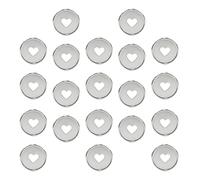 CLISPEED Lot de 20 disques de reliure en plastique argenté avec trous en forme de champignon, anneaux de livre pour cahiers et planificateurs, pinces de reliure en forme de cœur pour bureau et école