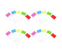 CLISPEED Lot de 20 Drapeaux Marqueurs Cour en Pvc avec Piques en Fil de Fer, Haute Visibilité, pour Arrosage Pelouse et Activités Extérieures