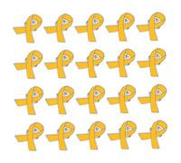 CLISPEED Lot de 20 Épingles à Badge Ruban Jaune en Alliage Émaillé, Épinglettes de Soutien Caritatif pour Femmes, Broches de Sensibilisation Campagne Santé, Accessoires Événementiels 2 Cm