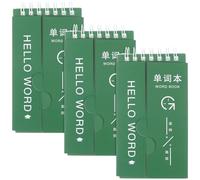 CLISPEED Lot de 3 bloc-notes en anglais pour étudiants avec design créatif, bloc-notes en papier vert pour pratique du vocabulaire, planification de bricolage et journal de voyage